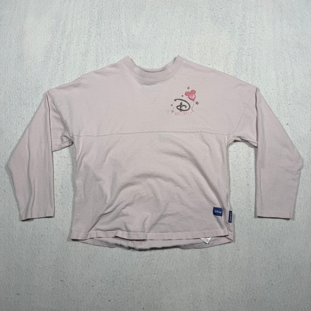 Disney Spirit Jersey Kids XL 14 Pink Walt Disney World Sequin Mickey Balloon